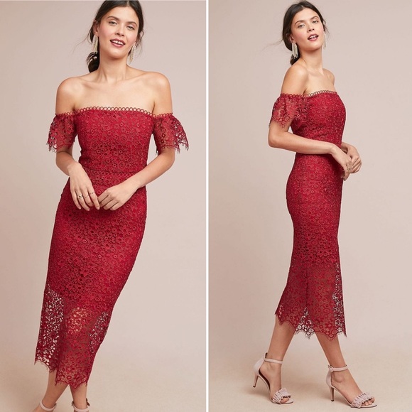 ML Monique Lhuillier Off The Shoulder Lace Dress New With Tag Size 10 - Picture 2 of 16